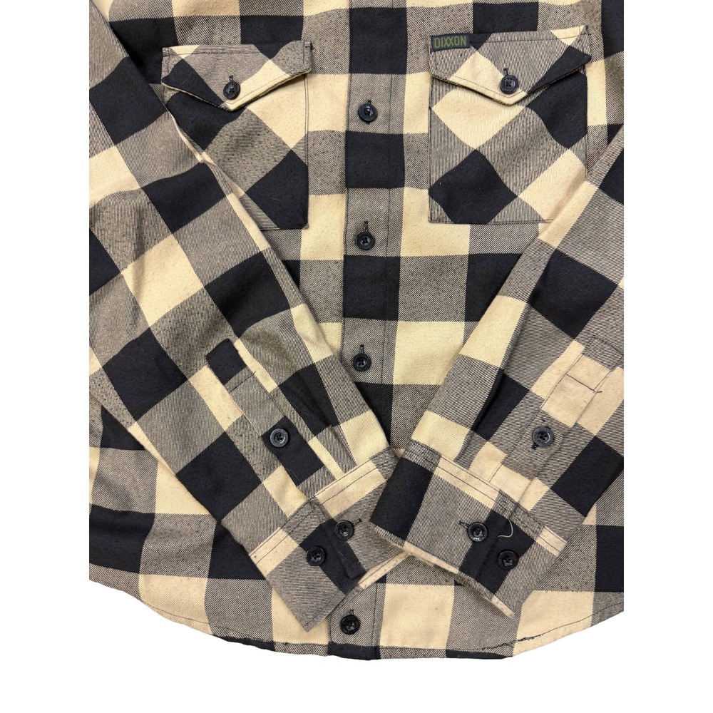 Dixxon Flannel Mens The Bravo Long Sleeve Black Yellow Button Up Plaid Shirt XL - Picture 4 of 4